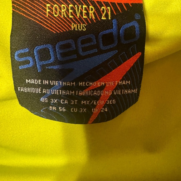 Forever 21 Plus Speedo Collab Neon Green Orange One Piece Swimsuit Size 3X - Picture 6 of 6